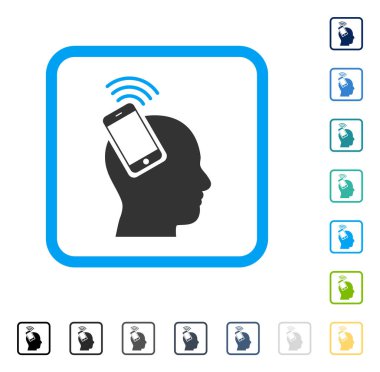 Kafa Smartphone eklenti halka vektör simge çerçeveli