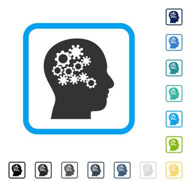 İnsan aklının Gears vektör simge çerçeveli