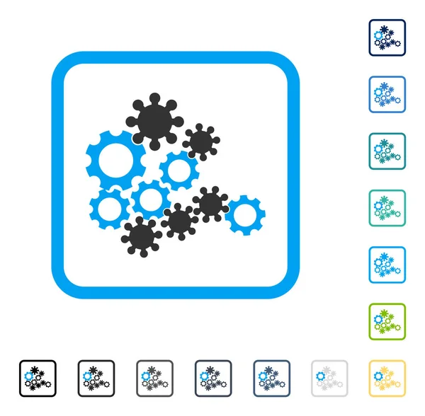 역학 기어 프레임 벡터 아이콘 — 스톡 벡터