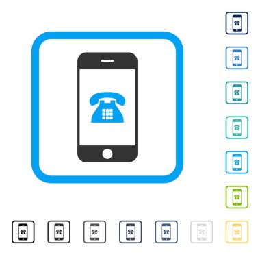 Hareket eden telefon vektör simge çerçeveli