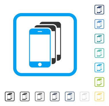 Cep telefonları vektör simge çerçeveli