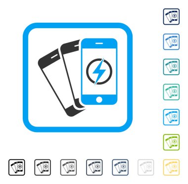 Cep telefonları enerji vektör simge çerçeveli