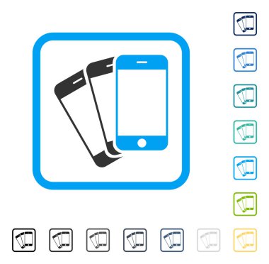 Cep telefonları vektör simge çerçeveli