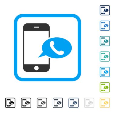 Smartphone telefon balon vektör simge çerçeveli