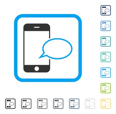 Akıllı telefon mesaj balon vektör simge çerçeveli