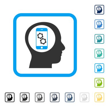 Smartphone zihin kontrolü vektör simge çerçeveli