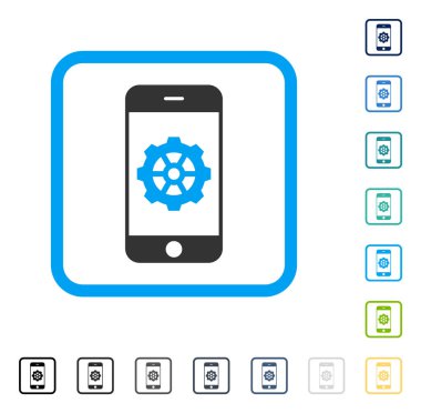 Smartphone seçenekleri dişli vektör simge çerçeveli