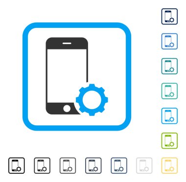 Smartphone Kur dişli vektör simge çerçeveli