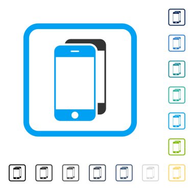 Vektör simge akıllı telefonlar çerçeveli