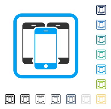 Vektör simge akıllı telefonlar çerçeveli