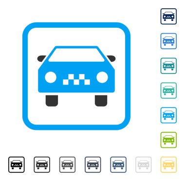 Taksi araba vektör simge çerçeveli