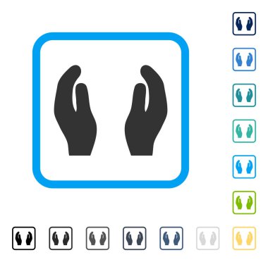 Alkış eller vektör simge çerçeveli