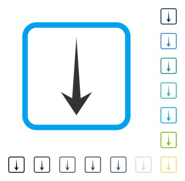 Çerçeveli vektör simgesi aşağı ok
