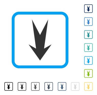 Çerçeveli vektör simgesi aşağı ok