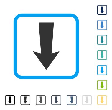 Çerçeveli vektör simgesi aşağı ok