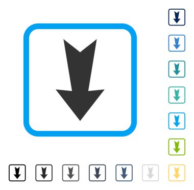 Çerçeveli vektör simgesi aşağı ok