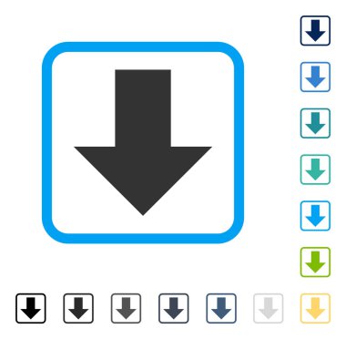 Çerçeveli vektör simgesi aşağı ok