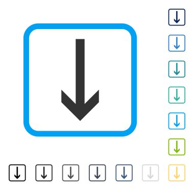 Çerçeveli vektör simgesi aşağı ok
