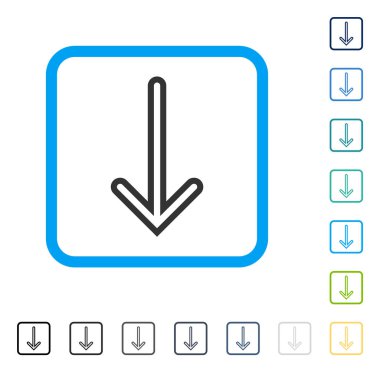 Çerçeveli vektör simgesi aşağı ok