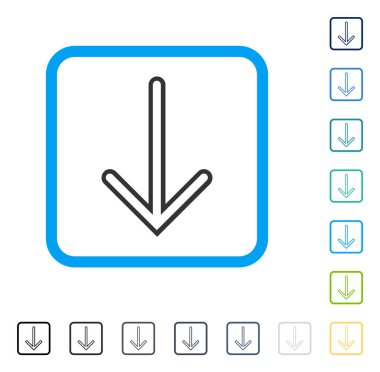 Çerçeveli vektör simgesi aşağı ok