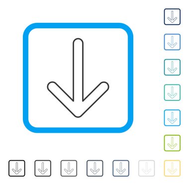 Çerçeveli vektör simgesi aşağı ok