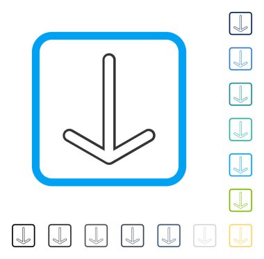 Çerçeveli vektör simgesi aşağı ok