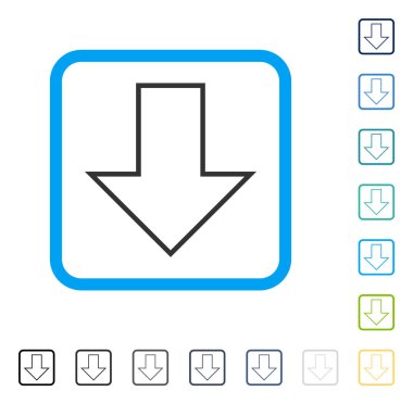 Çerçeveli vektör simgesi aşağı ok