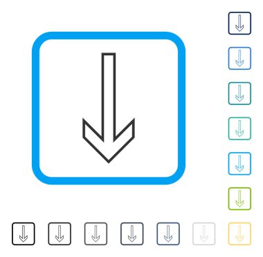 Çerçeveli vektör simgesi aşağı ok