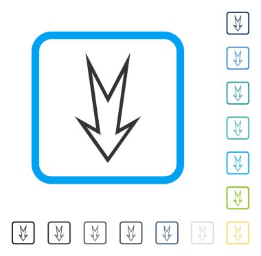 Çerçeveli vektör simgesi aşağı ok