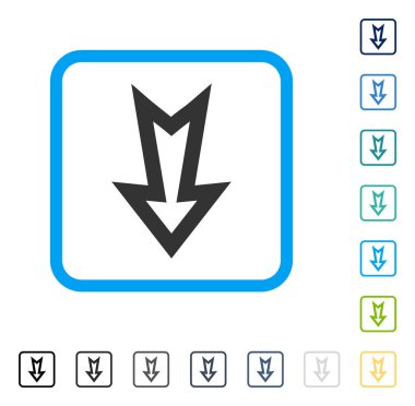 Çerçeveli vektör simgesi aşağı ok