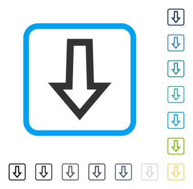 Çerçeveli vektör simgesi aşağı ok