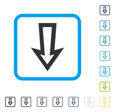 Çerçeveli vektör simgesi aşağı ok