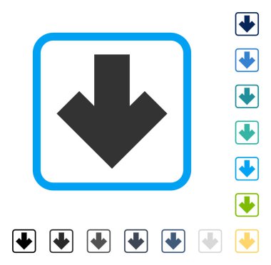 Çerçeveli vektör simgesi aşağı ok