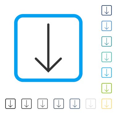 Çerçeveli vektör simgesi aşağı ok