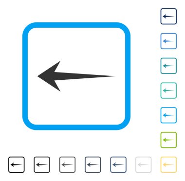 Ok sol vektör simge çerçeveli