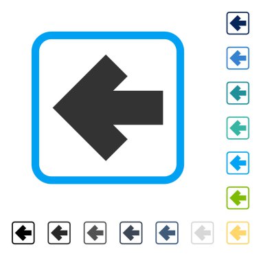 Ok sol vektör simge çerçeveli