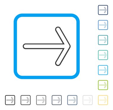 Ok sağ vektör simge çerçeveli