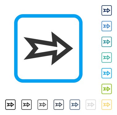 Ok sağ vektör simge çerçeveli