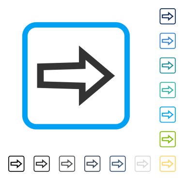 Ok sağ vektör simge çerçeveli