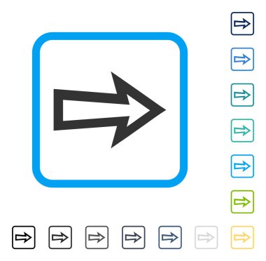 Ok sağ vektör simge çerçeveli