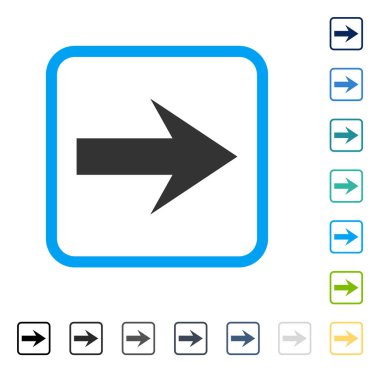 Ok sağ vektör simge çerçeveli