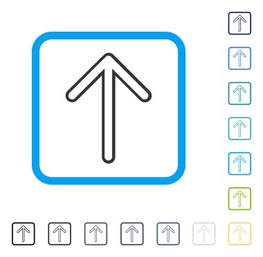 Çerçeveli vektör simge yukarı ok