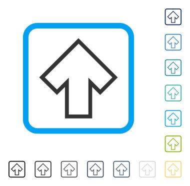 Çerçeveli vektör simge yukarı ok