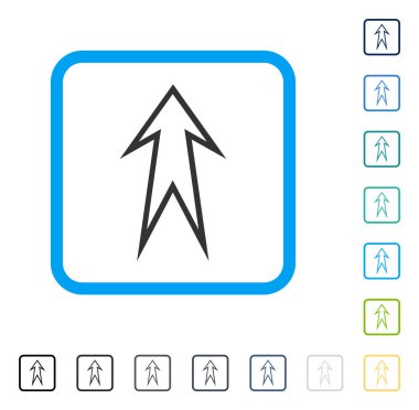 Çerçeveli vektör simge yukarı ok