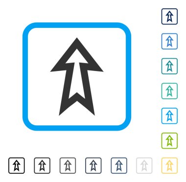 Çerçeveli vektör simge yukarı ok