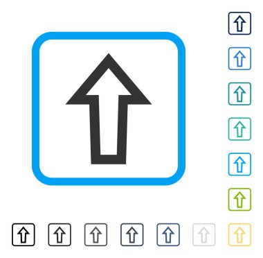 Çerçeveli vektör simge yukarı ok