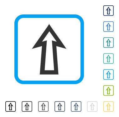 Çerçeveli vektör simge yukarı ok