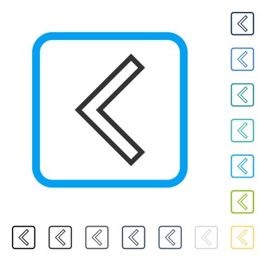 Ok ucu sol vektör simge çerçeveli