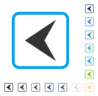 Ok ucu sol vektör simge çerçeveli