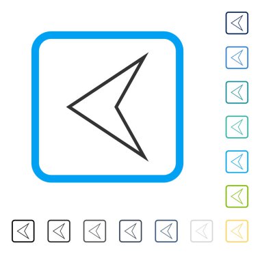 Ok ucu sol vektör simge çerçeveli